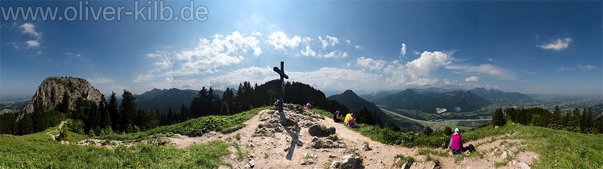 360 Grad Panorama vom Gipfel des Heubergs.