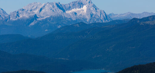 Direkter Blick: Vom Latschenkopf über den Walchensee bis zur Zugspitze.