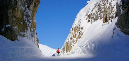 Skifahren auf dem Hausberg.