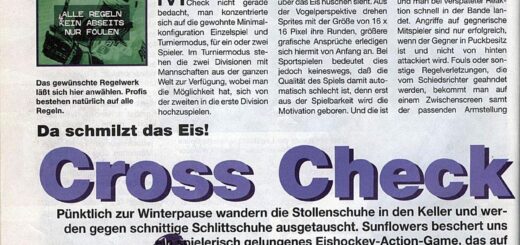 Cross Check Rezension in der Amiga Games.