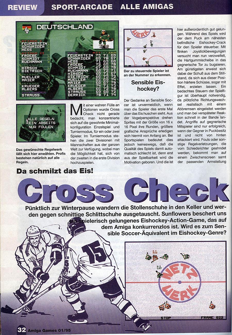 Cross Check Rezension in der Amiga Games.