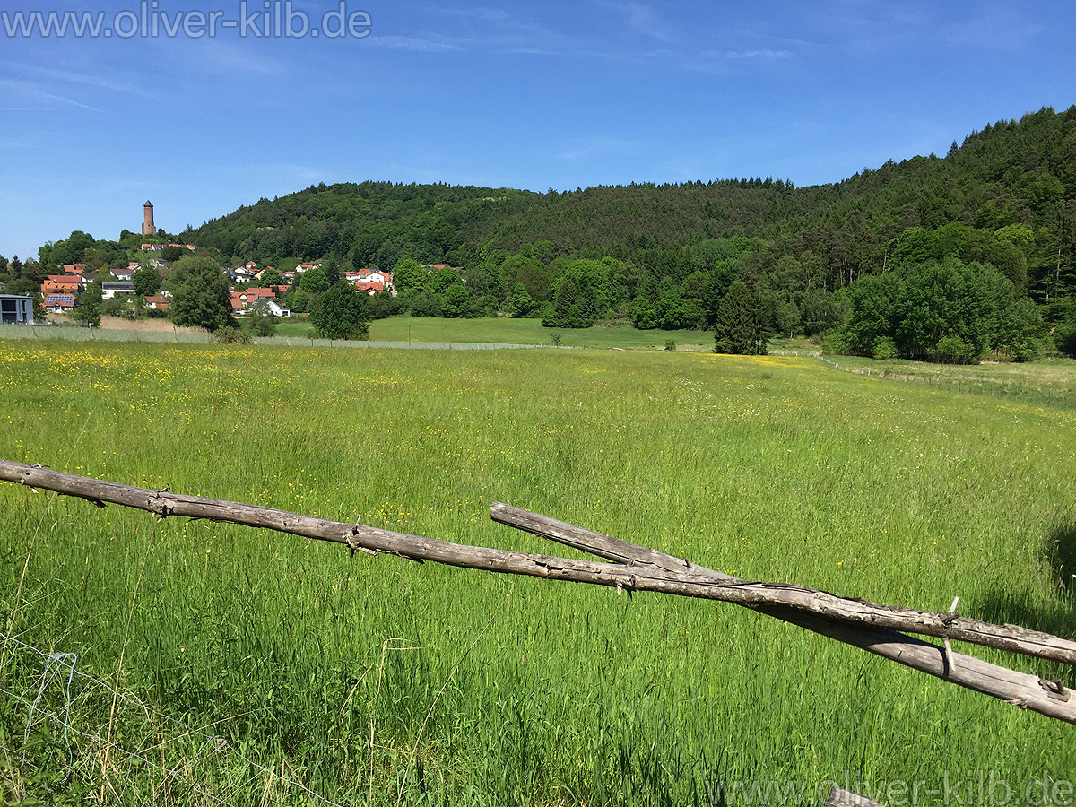 Die Kirkeler Burg, vom Pferchtal aus.